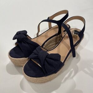 a new day Navy Bow Espadrille Sandals